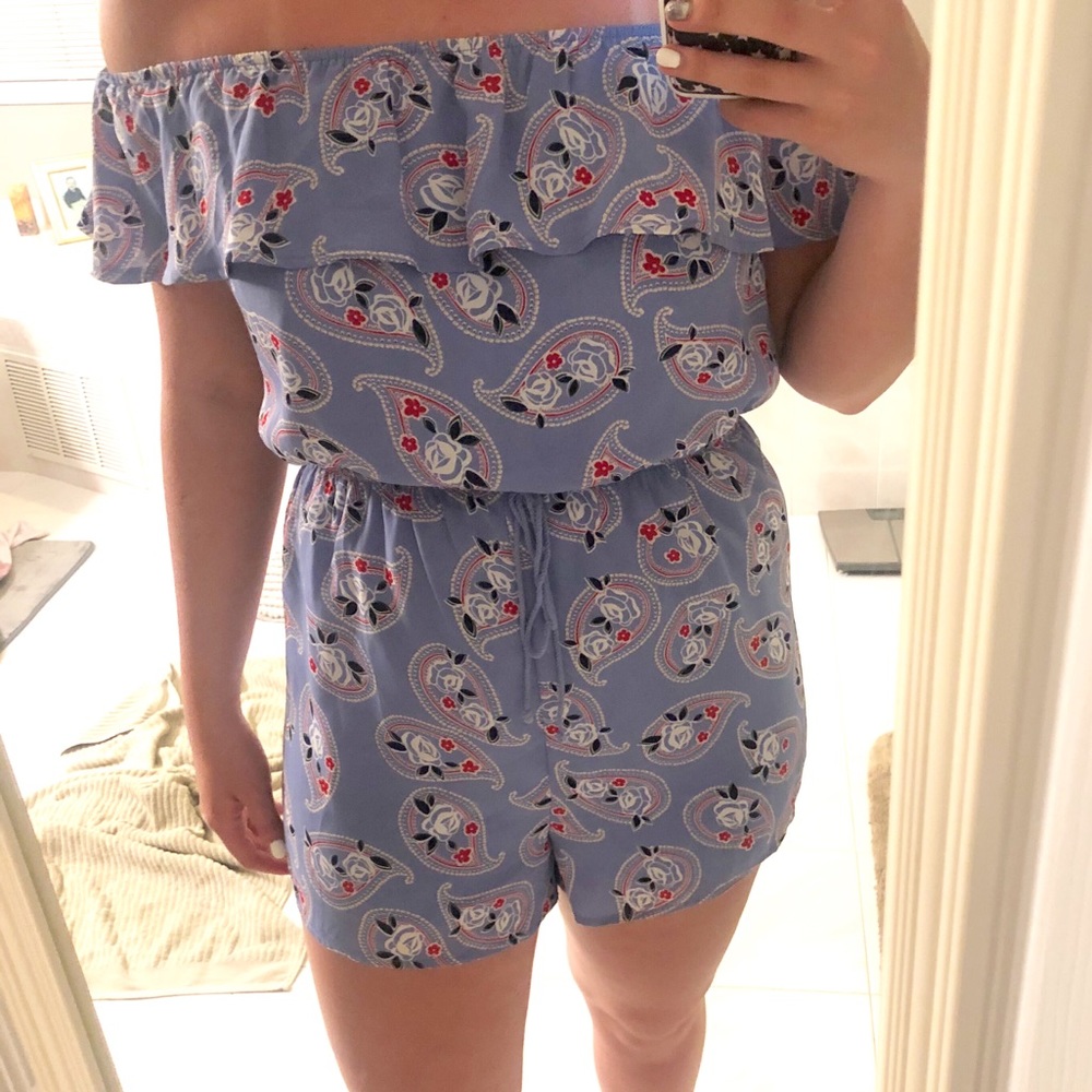 Periwinkle flowey romper